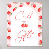 Bow Cherry Baby Girl Douche Kaarten & Geschenken T Poster (Voorkant)