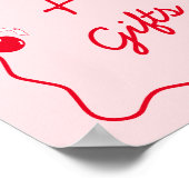 Bow Cherry Baby shower Boeken en geschenken Poster (Hoek)