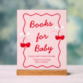 Bow Cherry Baby Shower Books for Baby Acryl Bord (Neutraal)