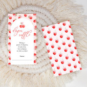 Bow Cherry op Top Baby Girl Douche Luier Raffle Informatiekaartje