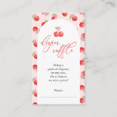 Bow Cherry op Top Baby Girl Douche Luier Raffle Informatiekaartje (Voorkant)