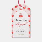 Bow Cherry op Top Baby Girl Shower Dank u Cadeaulabel (Voorkant)