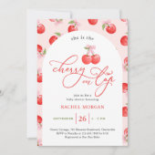 Bow Cherry op Top Baby Girl Shower Kaart (Voorkant)