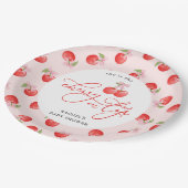 Bow Cherry op Top Baby Girl Shower Papieren Bordje (Gekanteld)