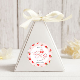 Bow Cherry op Top Baby Girl Shower Ronde Sticker