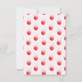 Bow Cherry op Top Baby Meisje Douche Dank u Kaart (Achterkant)