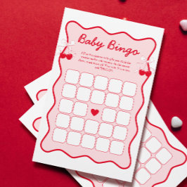 Bow Cherry op Top Baby shower Baby bingo spel