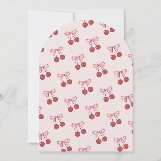  Bow Cherry op Top Cake Roze Vrijgezellenfeest Kaart (Achterkant)