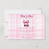 Bow Cherry op top Vrijgezellenfeest Bedankkaart (Voorkant)