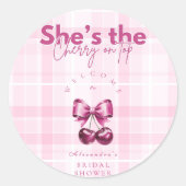 Bow Cherry op top Vrijgezellenfeest Ronde Sticker (Voorkant)