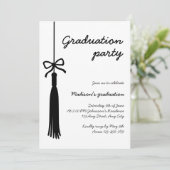 Bow Chic Zwart & Wit Afstudeerder Foto 2025 Afstud Kaart (Staand voorkant)