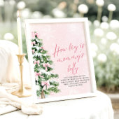 Bow Christmas Baby shower Hoe groot is mama's buik Poster