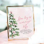 Bow Christmas Baby shower Hoe groot is mama's buik Poster