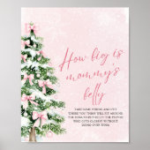 Bow Christmas Baby shower Hoe groot is mama's buik Poster (Voorkant)