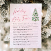 Bow Christmas Baby shower Holiday Baby Trivia Game Kaart
