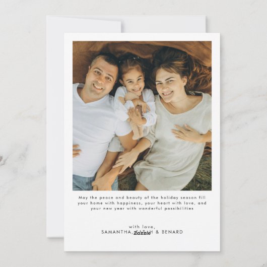 Bow Christmas Blessings Family 6 Photos Feestdagenkaart (Achterkant)