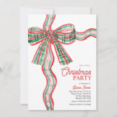  Bow Christmas Party Invitation Kaart (Voorkant)