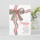  Bow Christmas Party Invitation Kaart (Staand voorkant)