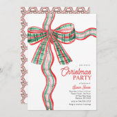 Bow Christmas Party Invitation Kaart (Voorkant / Achterkant)