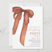  Bow Christmas Party Invitation Kaart (Voorkant)