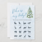 Bow Christmas Tree Baby Shower Who Is My Baby Game Kaart (Voorkant)