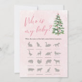 Bow Christmas Tree Baby shower Wie is mijn Baby sp Kaart (Voorkant)