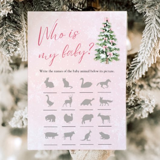 Bow Christmas Tree Baby shower Wie is mijn Baby sp Kaart