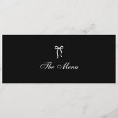 Bow Classic Old Money Black & White Wedding Menu (Achterkant)