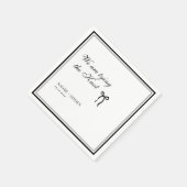 Bow Classic Old Money Black & White Wedding Servet (Hoek)