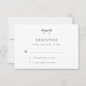  Bow Classic Zwart Bruiloft RSVP Kaart (Voorkant)