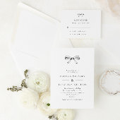  Bow Classic Zwart Bruiloft RSVP Kaart