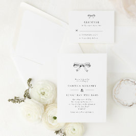  Bow Classic Zwart Bruiloft RSVP Kaart
