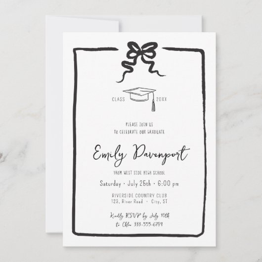 Bow classy afstuderen 3 foto's kaart (Voorkant)