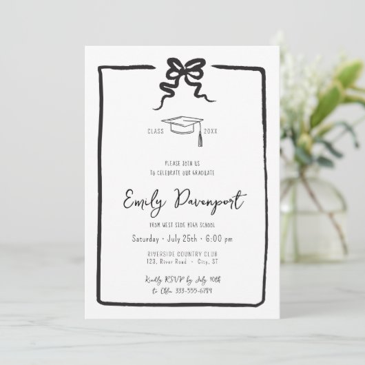 Bow classy afstuderen 3 foto's kaart (Staand voorkant)