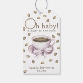 Bow Coffee Baby shower - Een baby is brouwen Cadeaulabel