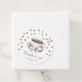 Bow & Coffee brouwen Baby shower Dank u Bedankjes Labels (In situ)