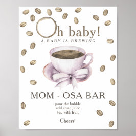 Bow & Coffee brouwende babyshower Momosa bar Poster
