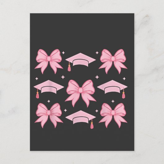Bow coquette Afstuderen Roze palet 2025 Briefkaart (Voorkant)