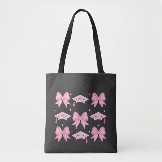 Bow coquette Afstuderen Roze palet 2025 Tote Bag (Voorkant)