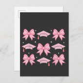 Bow coquette Afstuderen Roze palet 2025 Uitnodiging Briefkaart (Voorkant / Achterkant)