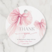 Bow Coquette Baby shower Bedankjes Labels (Voorkant)