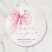 Bow Coquette Baby shower Bedankjes Labels (Voorkant)