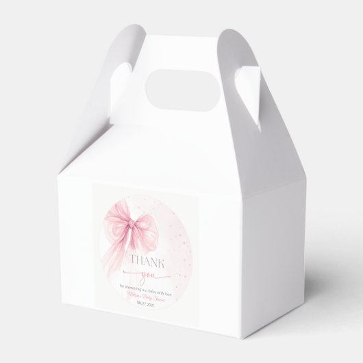 Bow Coquette Baby Shower Favor Box Bedankdoosjes (Voorkant Zijde)