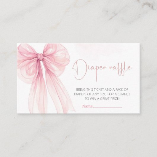 Bow Coquette Baby shower Informatiekaartje (Voorkant)