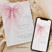 Bow Coquette Baby shower Kaart