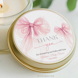 Bow Coquette Baby shower Ronde Sticker