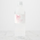 Bow Coquette Baby shower Waterfles Etiket (Voorkant)