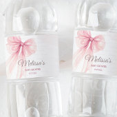 Bow Coquette Baby shower Waterfles Etiket