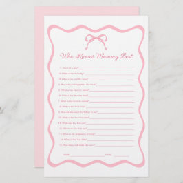 Bow Coquette Baby shower Wie kent mama beste spel