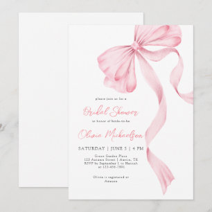 Bow Coquette Blush Pink Ribbon Vrijgezellenfeest Kaart